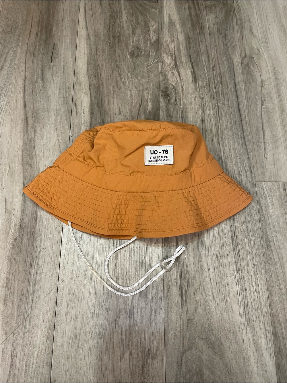 Urban Outfitters Orange Bucket Hat with Chin Cord